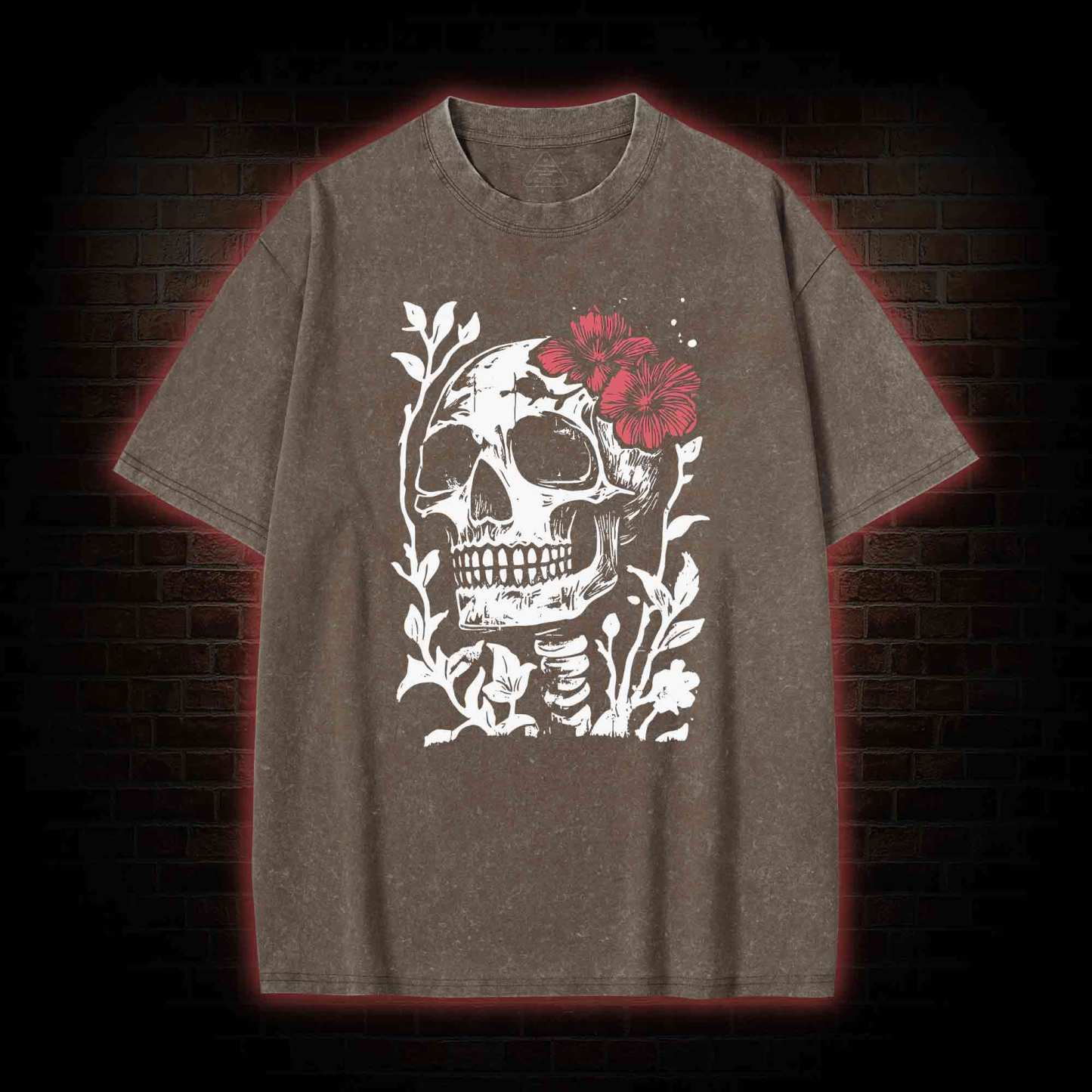 Flower Skull Washed T-shirt