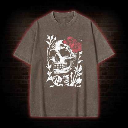 Flower Skull Washed T-shirt