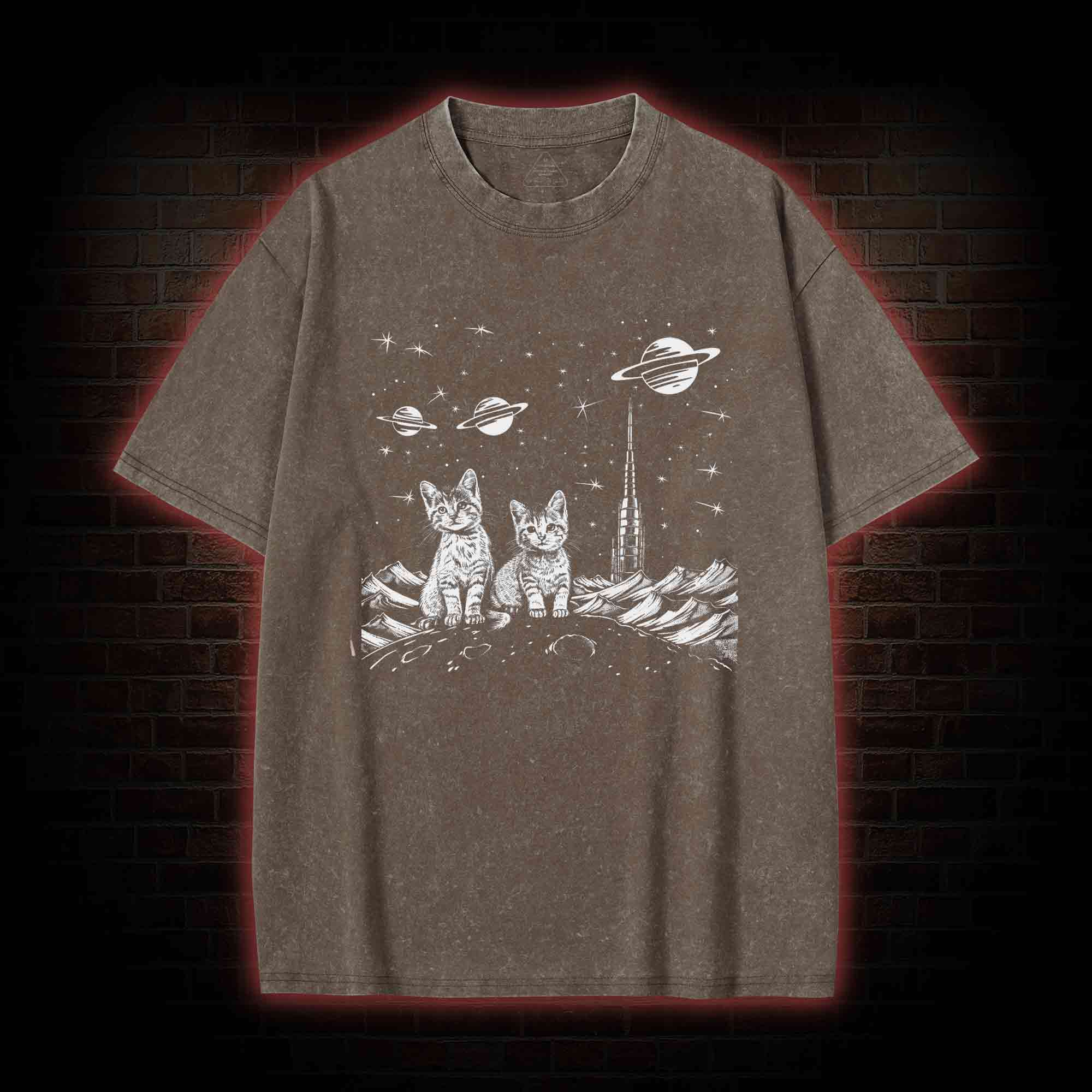 Space Kittens Washed T-shirt