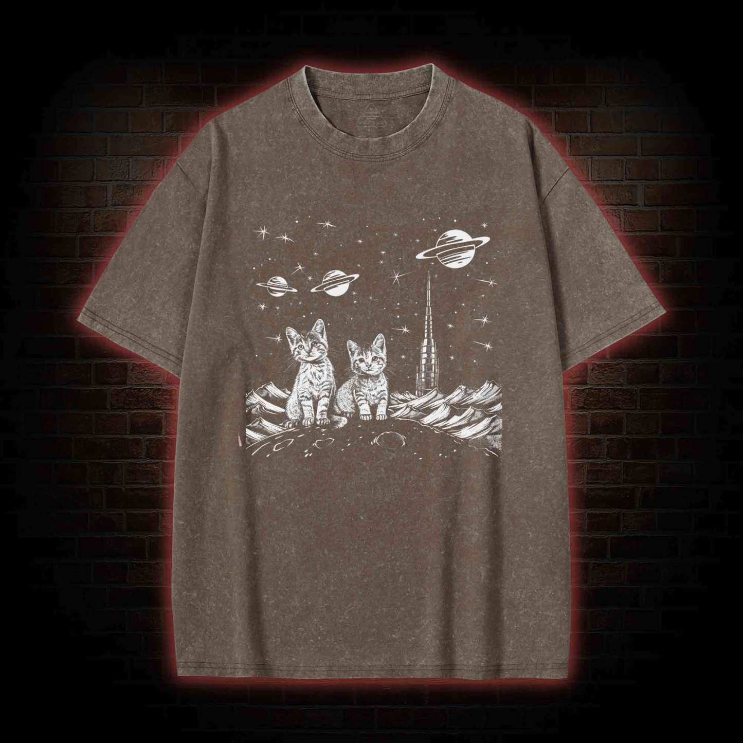 Space Kittens Washed T-shirt