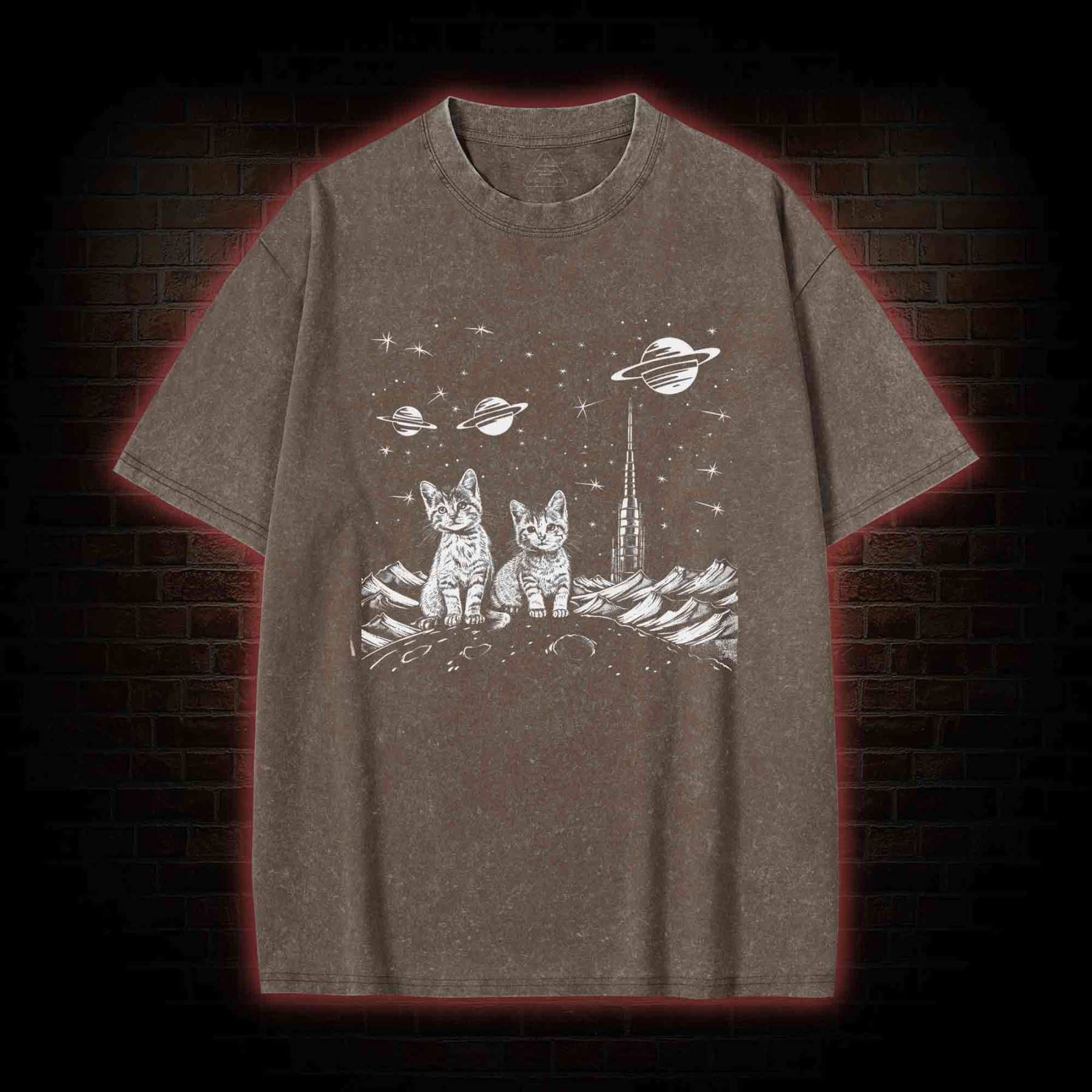 Space Kittens Washed T-shirt