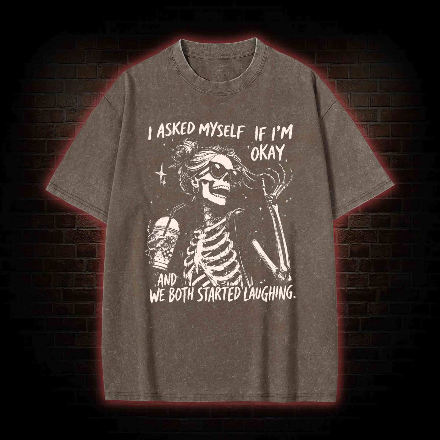 I Asked Myself If I'm Okay Washed T-shirt