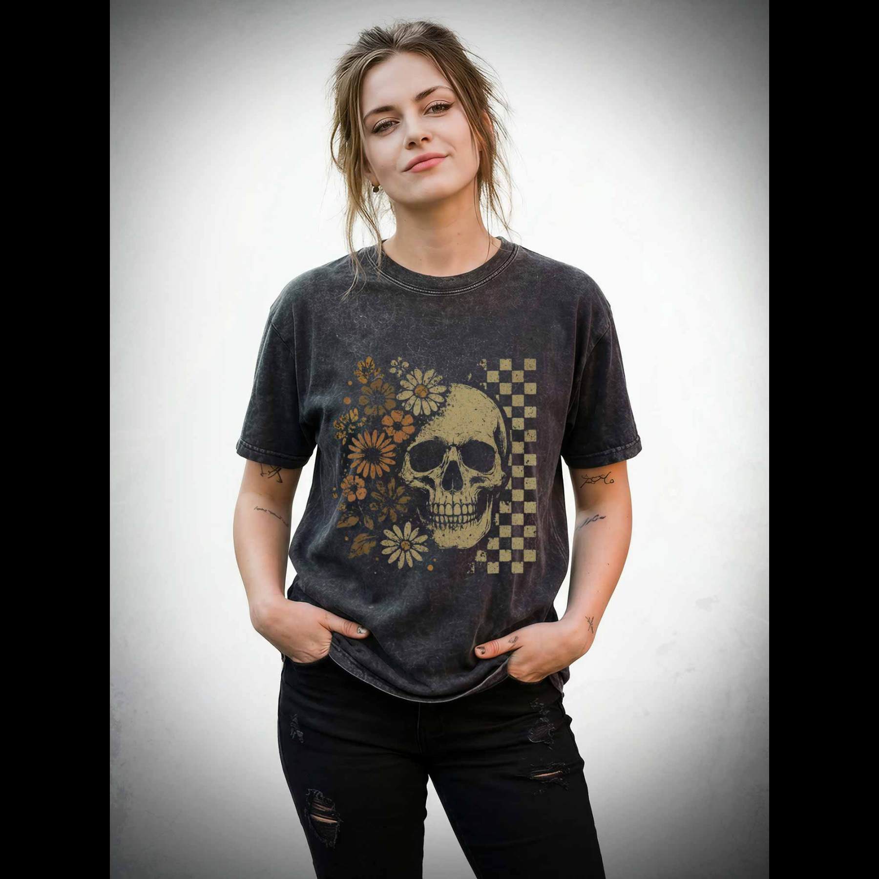 Vintage Skull Washed T-shirt
