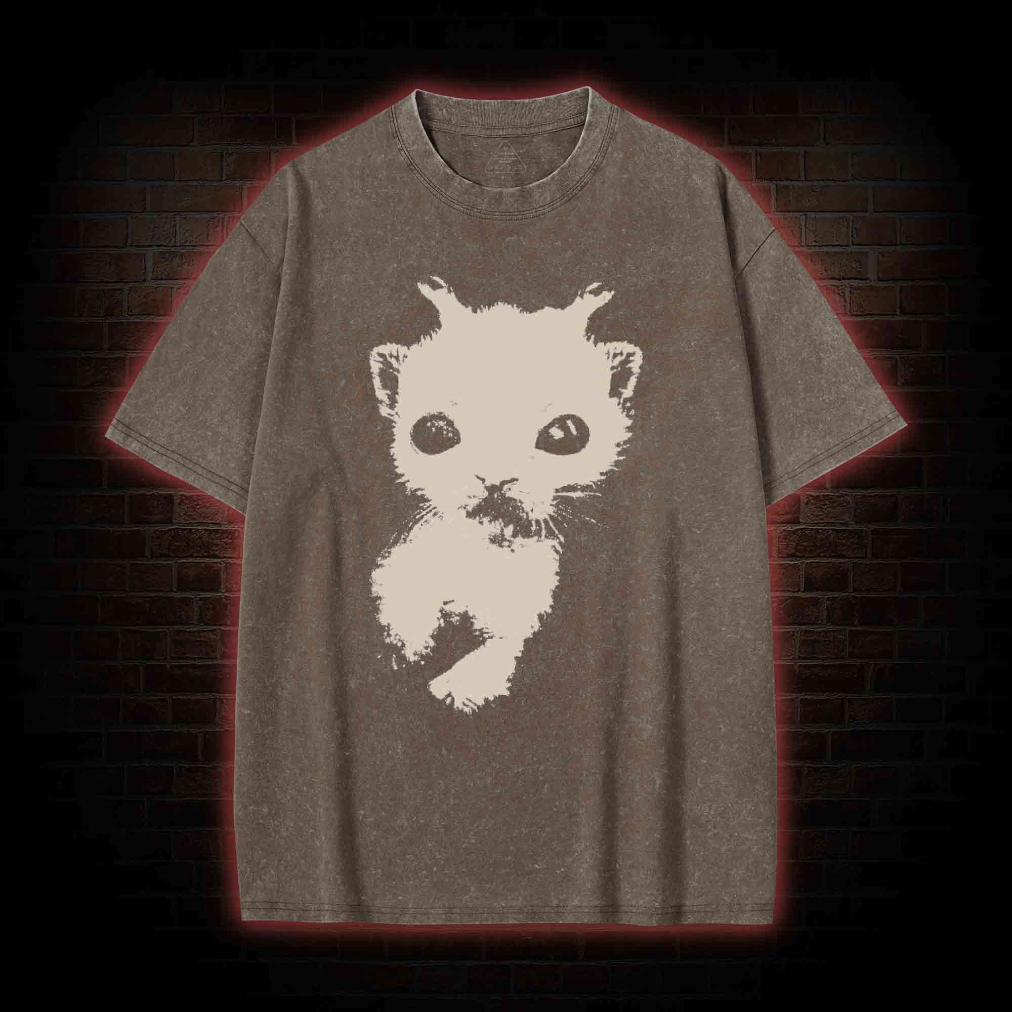 Silly Cat Alien Washed T-shirt