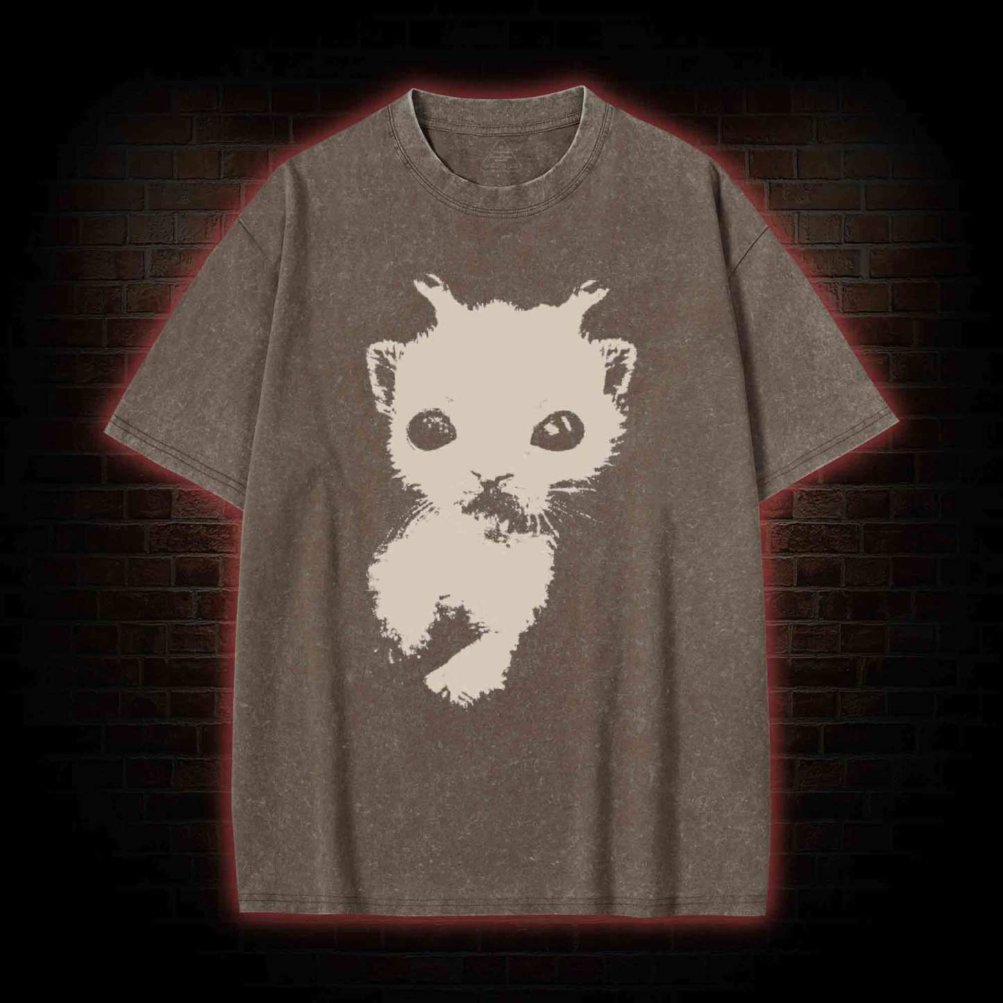 Silly Cat Alien Washed T-shirt