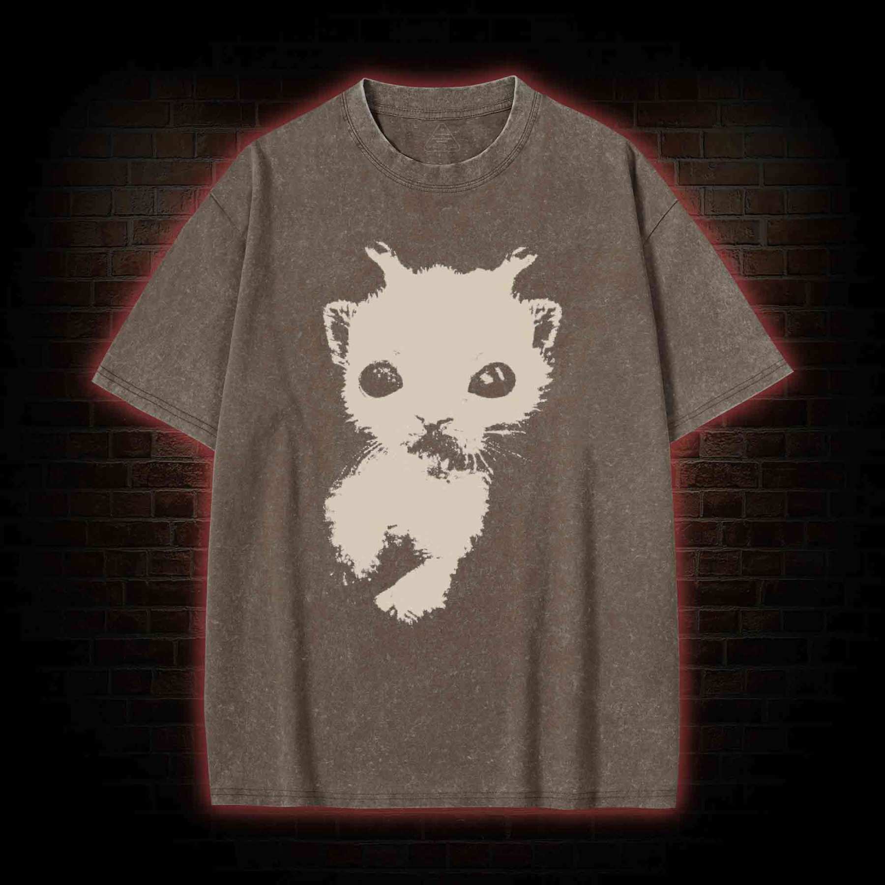 Silly Cat Alien Washed T-shirt