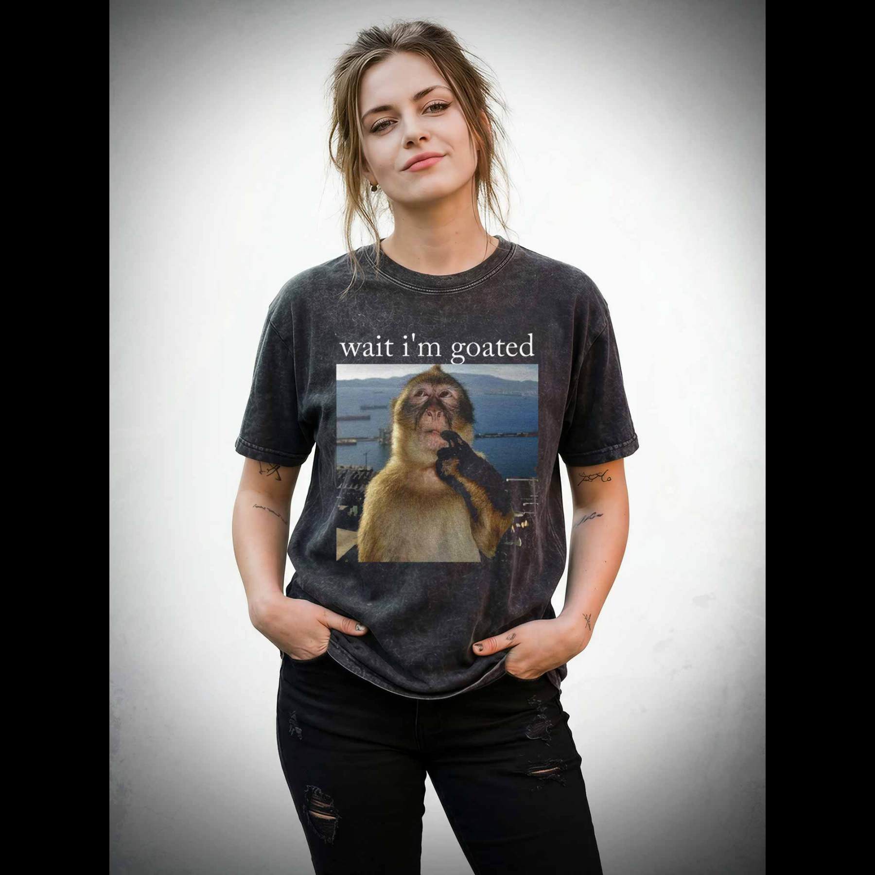 Wait I'm Goated Washed T-shirt