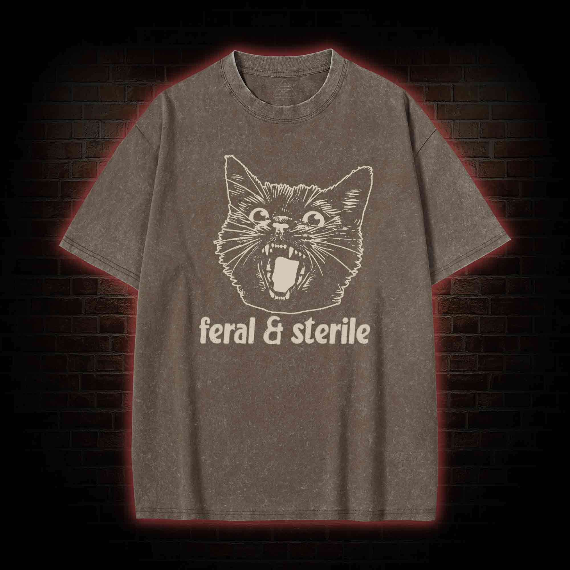 Feral and Sterile Cat Washed T-shirt