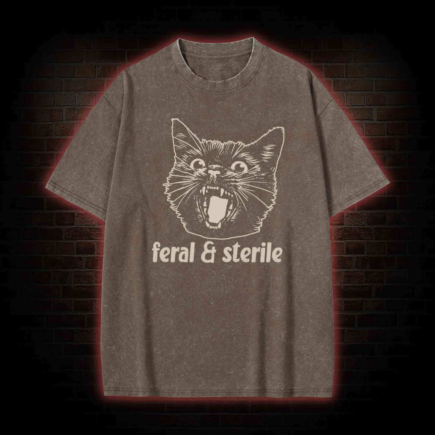 Feral and Sterile Cat Washed T-shirt