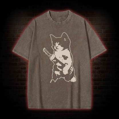 Rockstar Kitten Washed T-shirt
