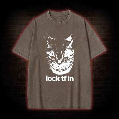 Lock TF in Cat Washed T-shirt