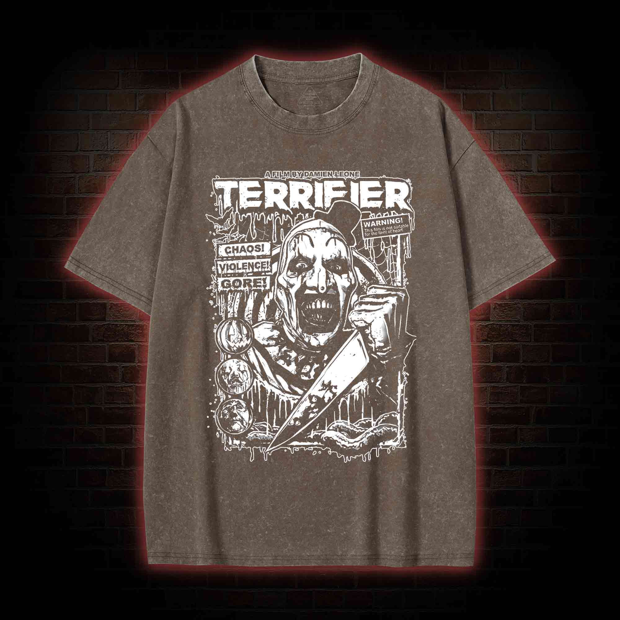 He was Creating an Evil Art form Washed T-shirt