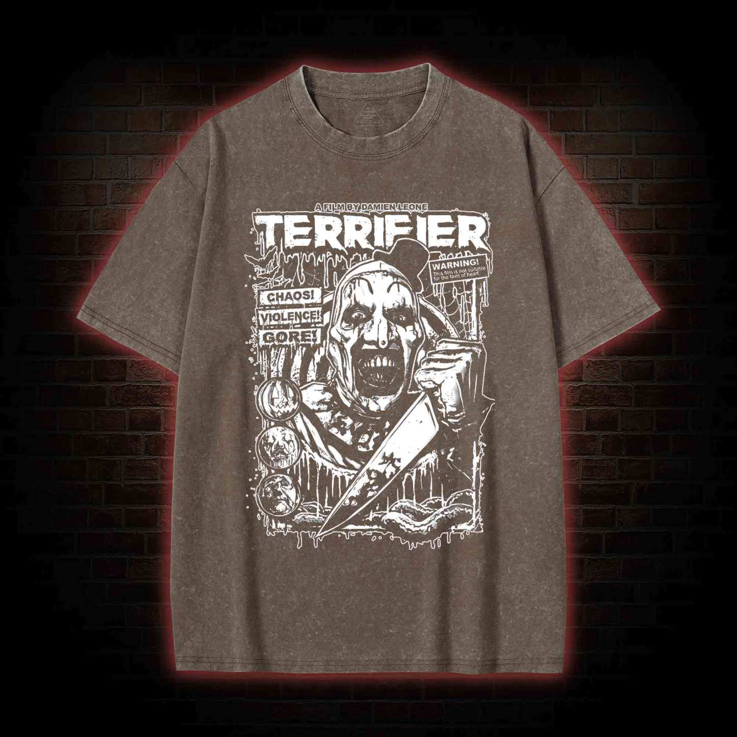 He was Creating an Evil Art form Washed T-shirt