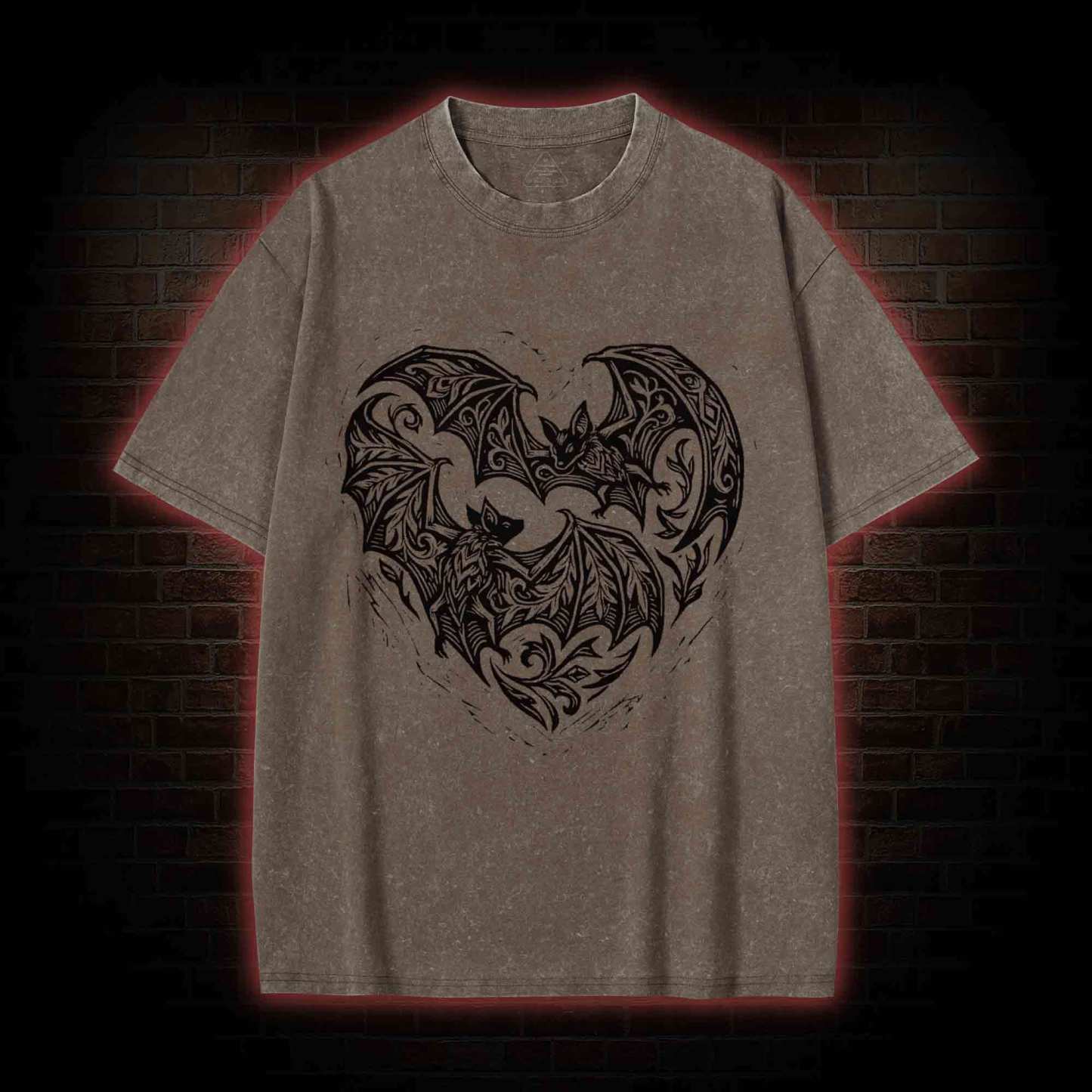 Vampire Bat Heart Washed T-shirt