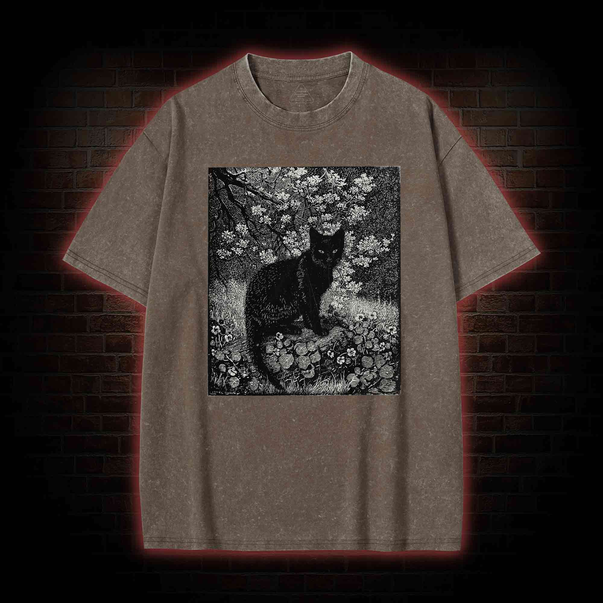 Vintage Black Cat Washed T-shirt
