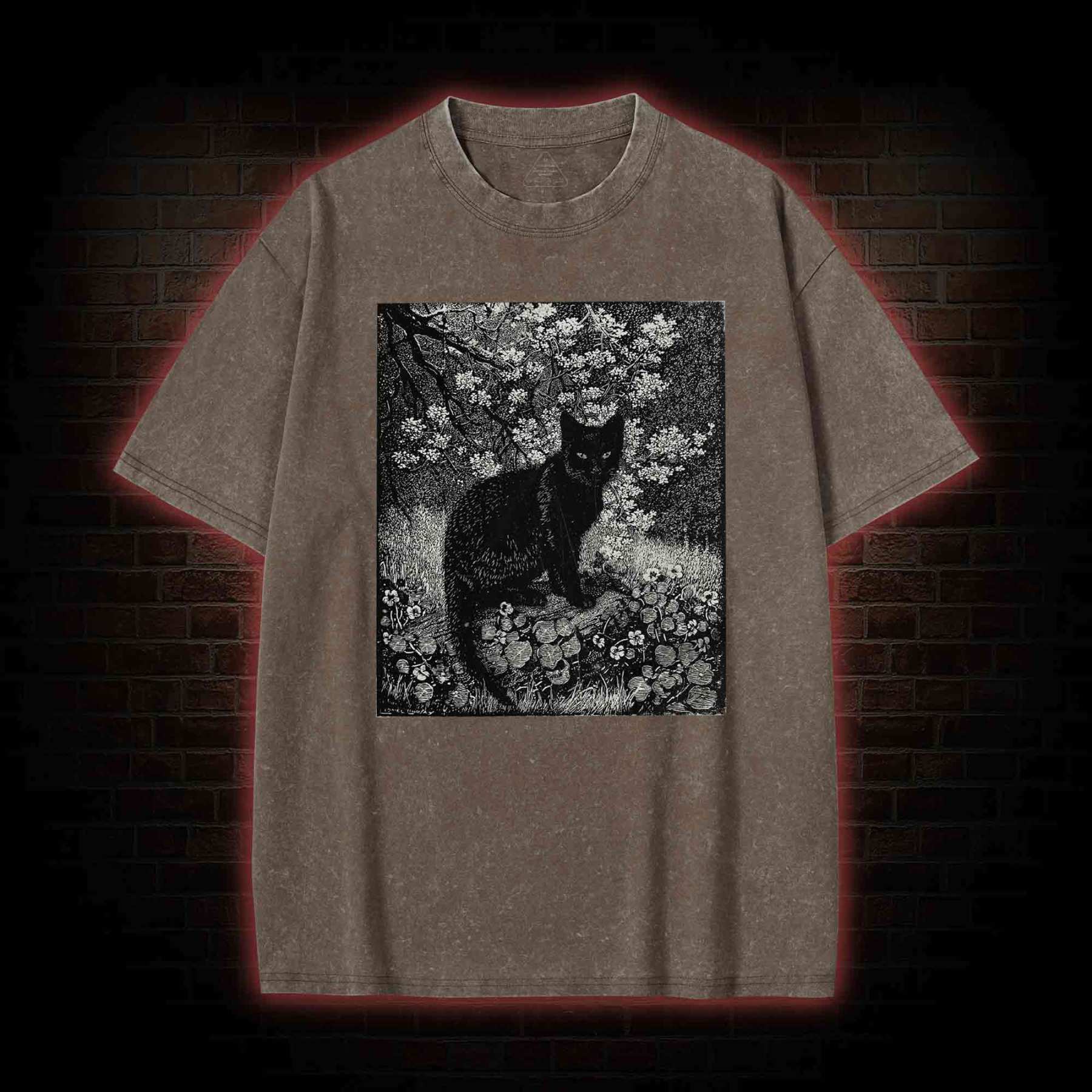 Vintage Black Cat Washed T-shirt