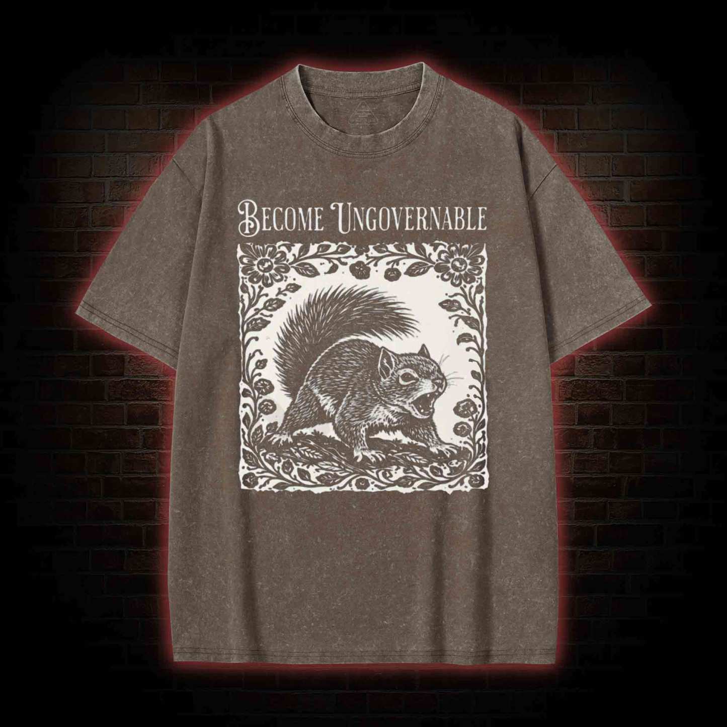 Become Ungovernable Squirrel Washed T-shirt