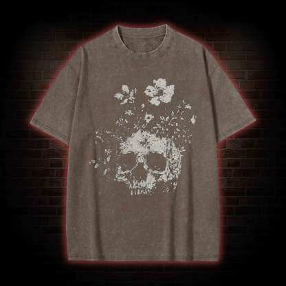 Floral Skull Washed T-shirt