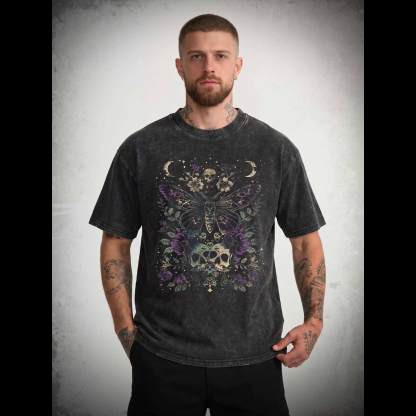 Witchy Floral Skull Washed T-shirt