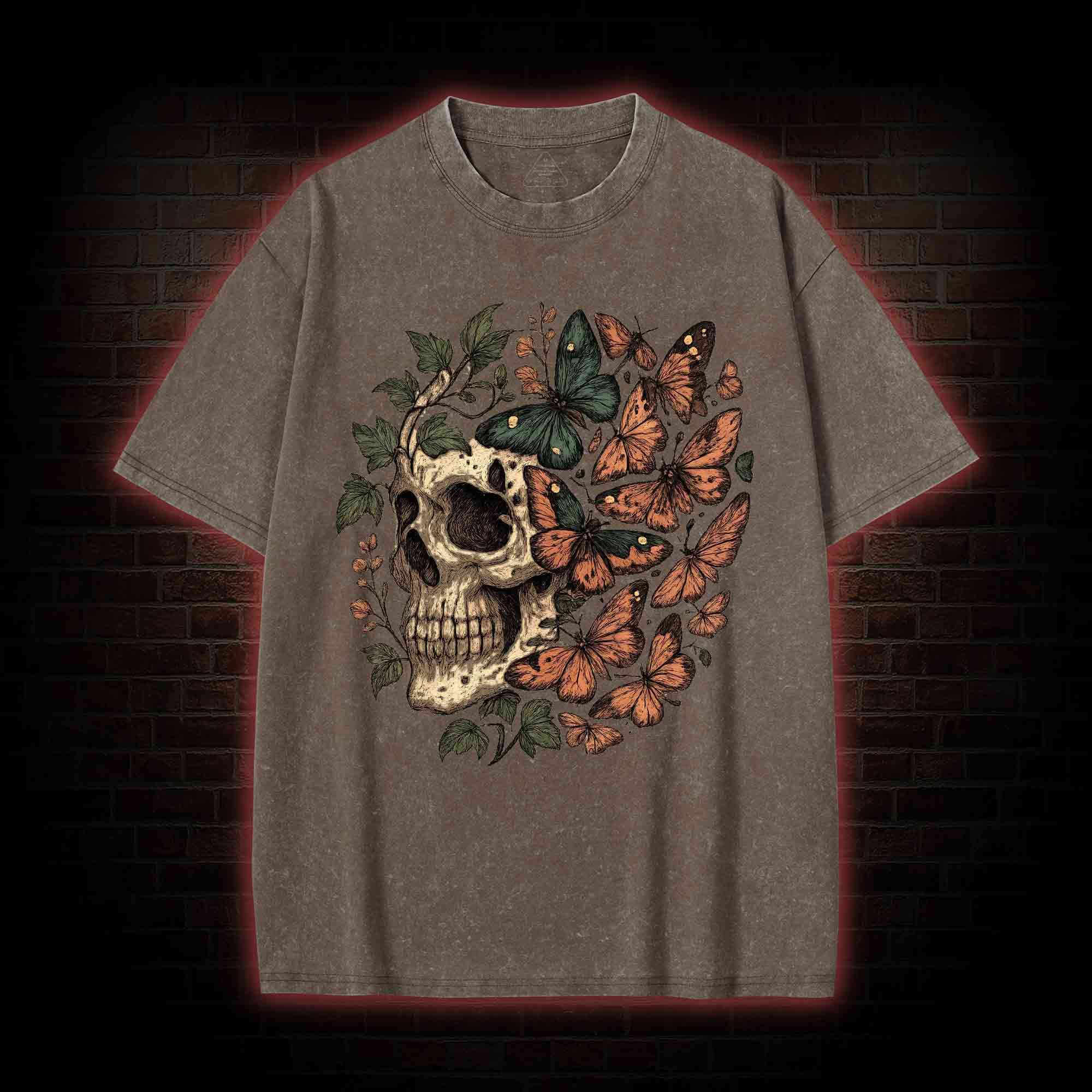 Skull & Butterflie Washed T-shirt