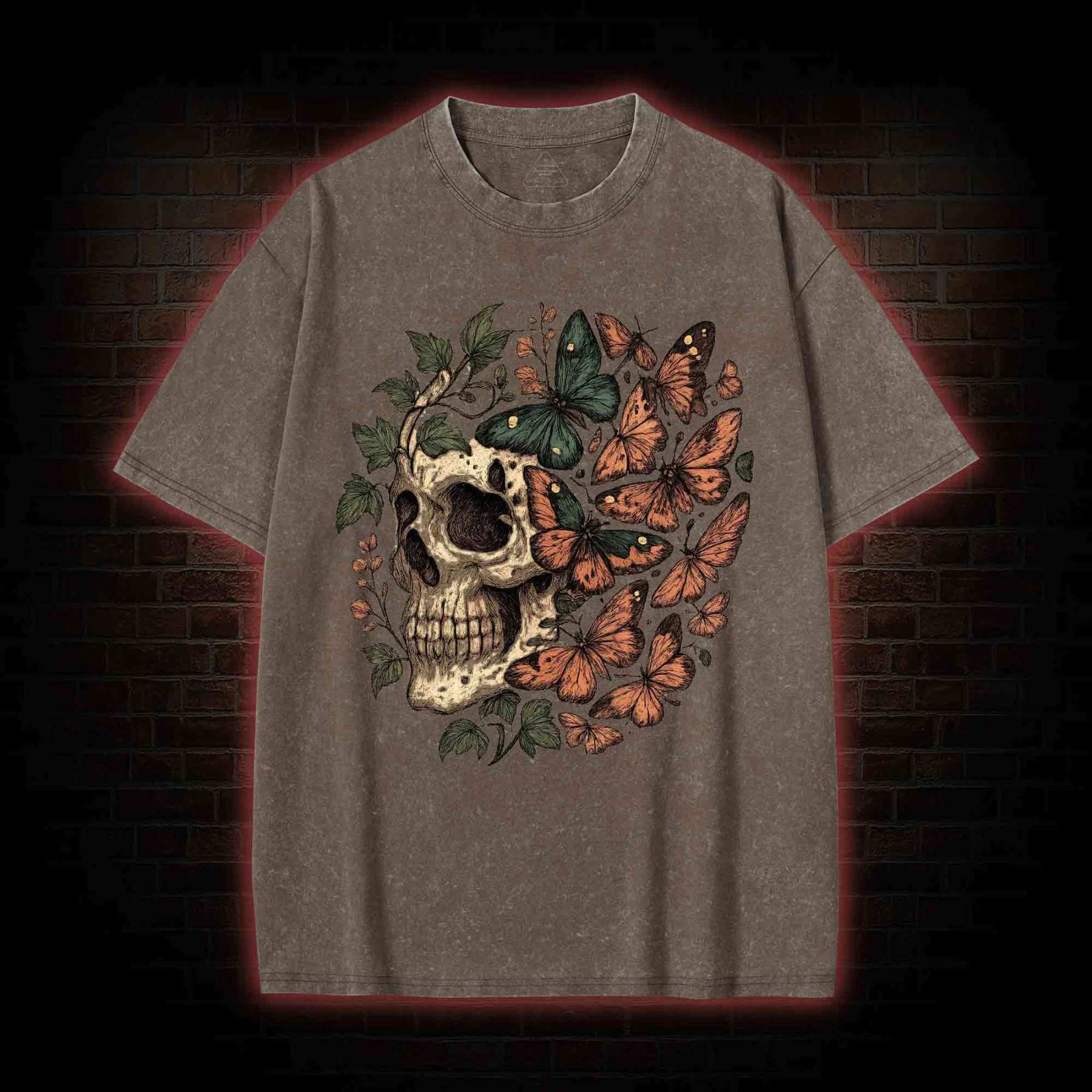 Skull & Butterflie Washed T-shirt