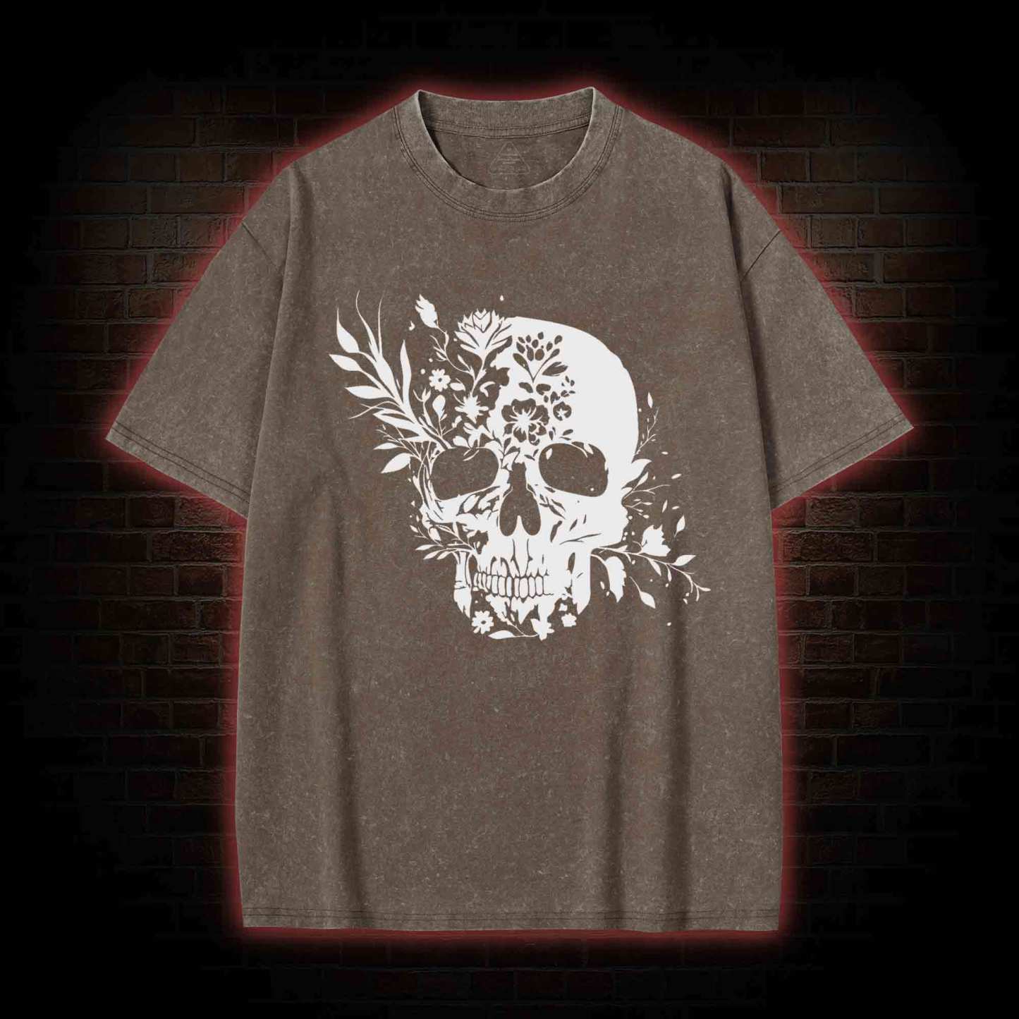 Skull Floral Washed T-shirt