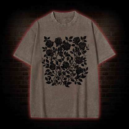Gothic Flower Washed T-shirt