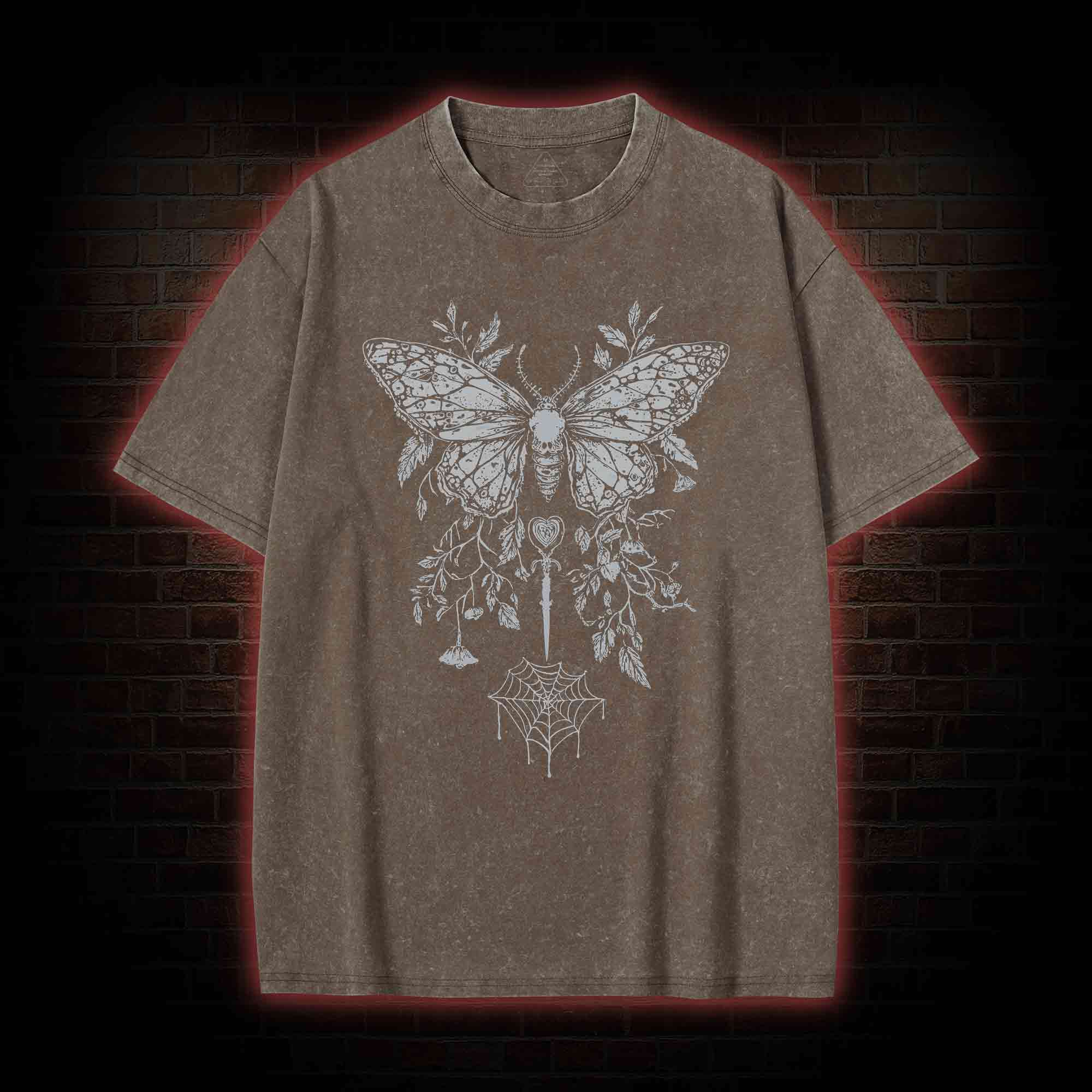 Goth Butterfly Washed T-shirt