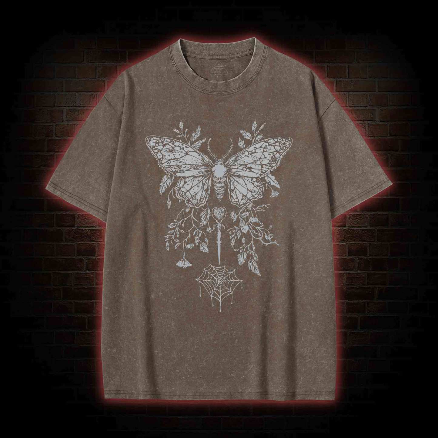 Goth Butterfly Washed T-shirt