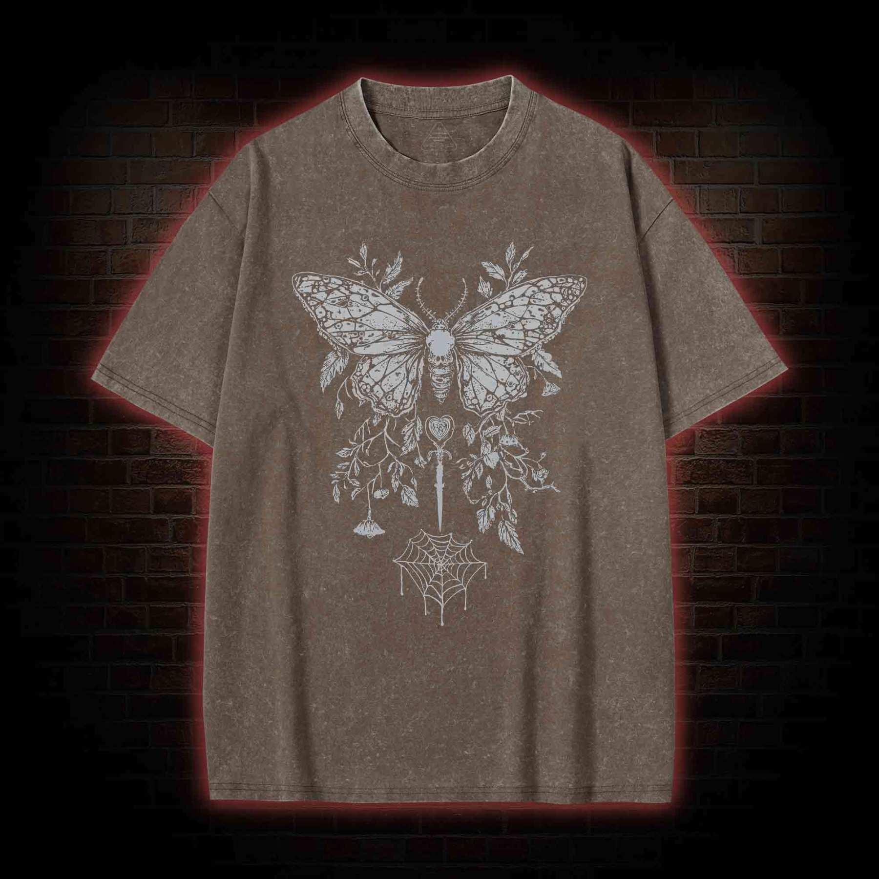Goth Butterfly Washed T-shirt