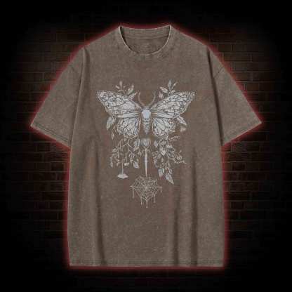 Goth Butterfly Washed T-shirt