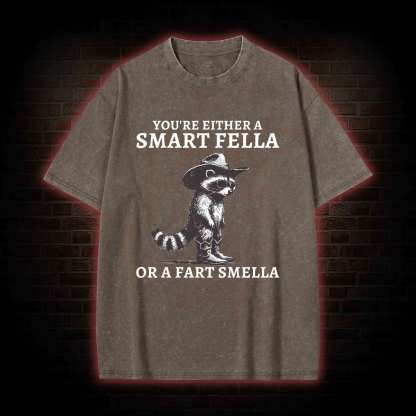 You're Either a Smart Fella or a  Fart Smella Washed T-shirt