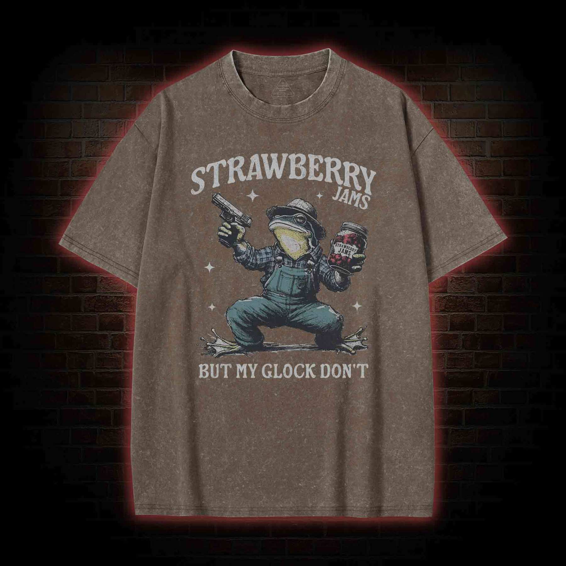 Strawberry Jams but My Glock Don't Washed T-shirt