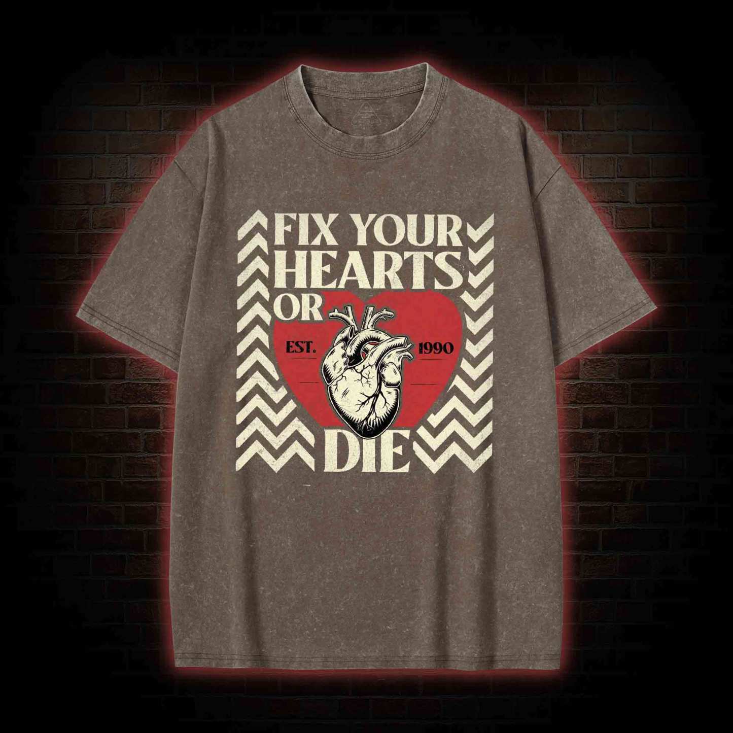 Fix Your Hearts or Die Washed T-shirt