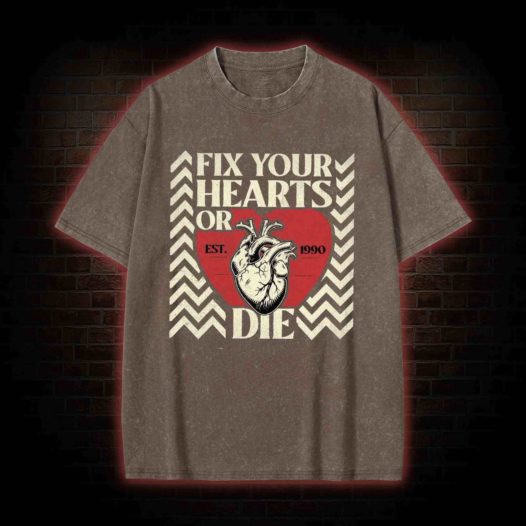 Fix Your Hearts or Die Washed T-shirt