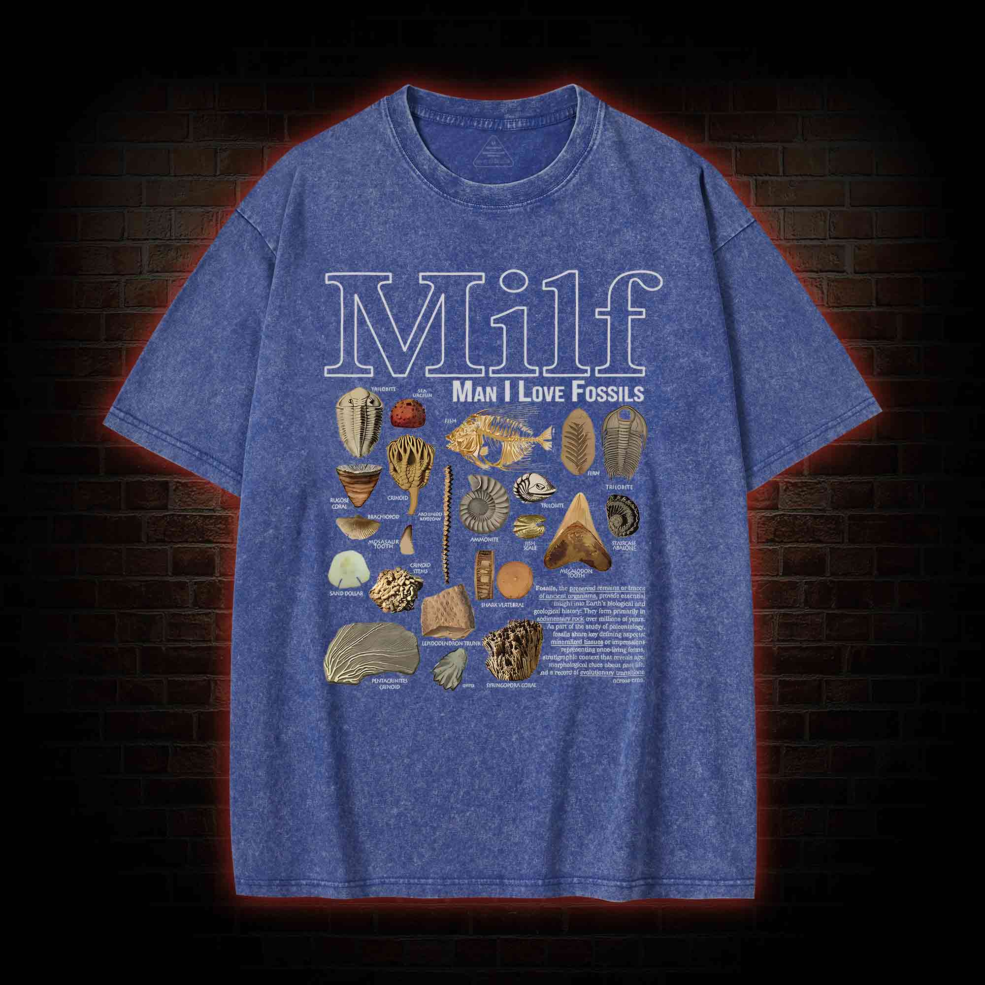 Man I Love Fossils Washed T-shirt