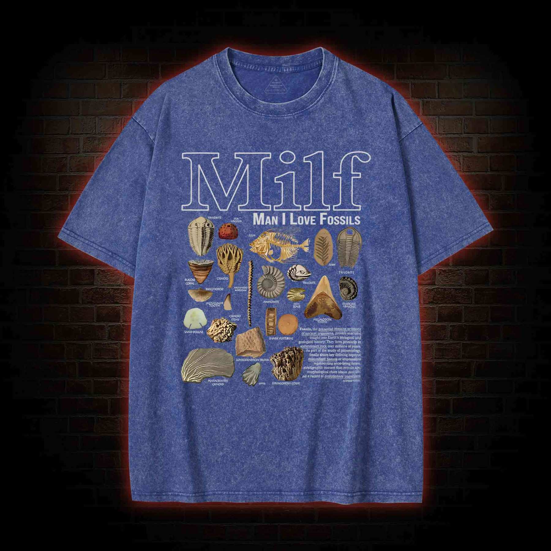 Man I Love Fossils Washed T-shirt