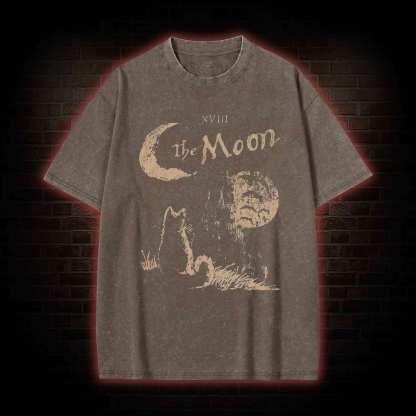 The Moon Cat Washed T-shirt