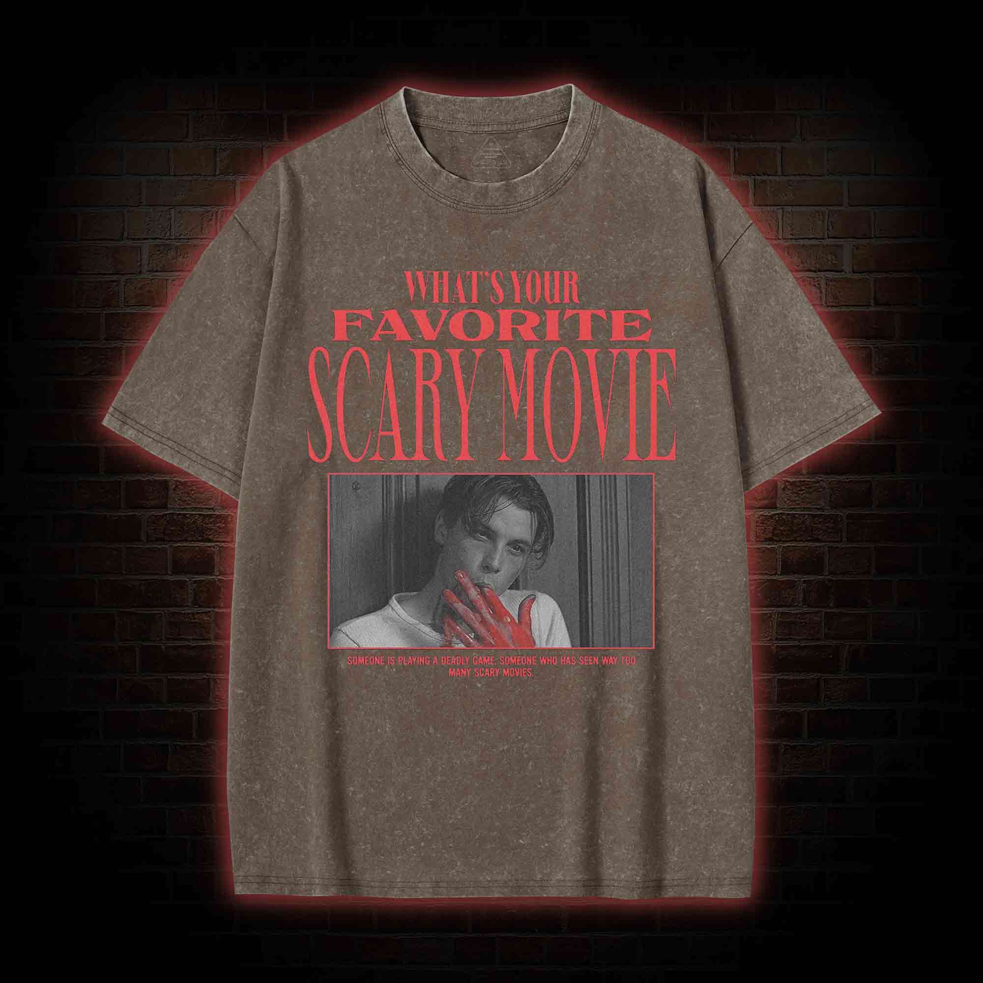 What's Your Favorite Scary Movie Washed T-shirt