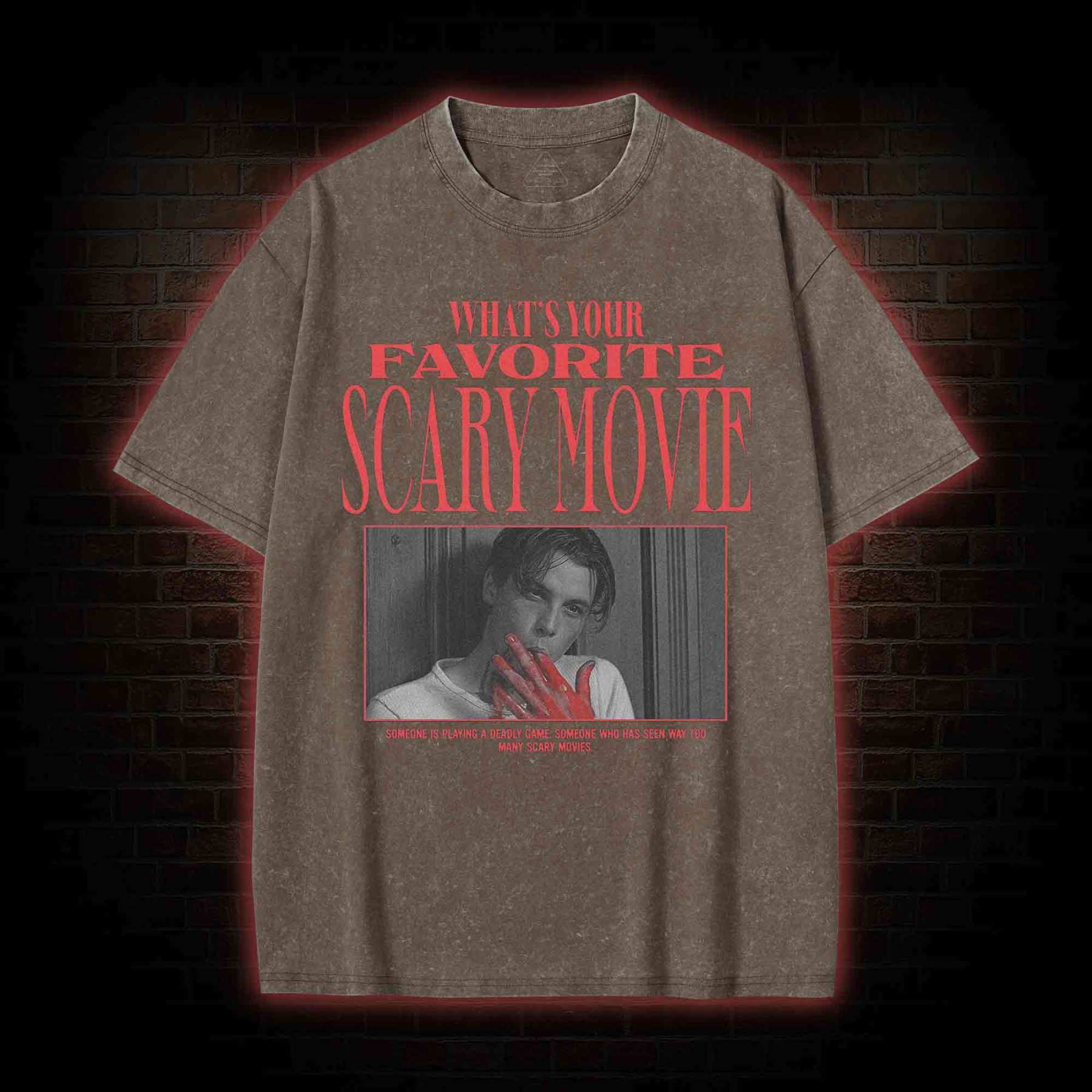 What's Your Favorite Scary Movie Washed T-shirt