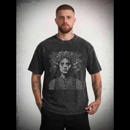 Mystic Hooded Figure Washed T-shirt