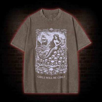 Girls will be Girls Washed T-shirt