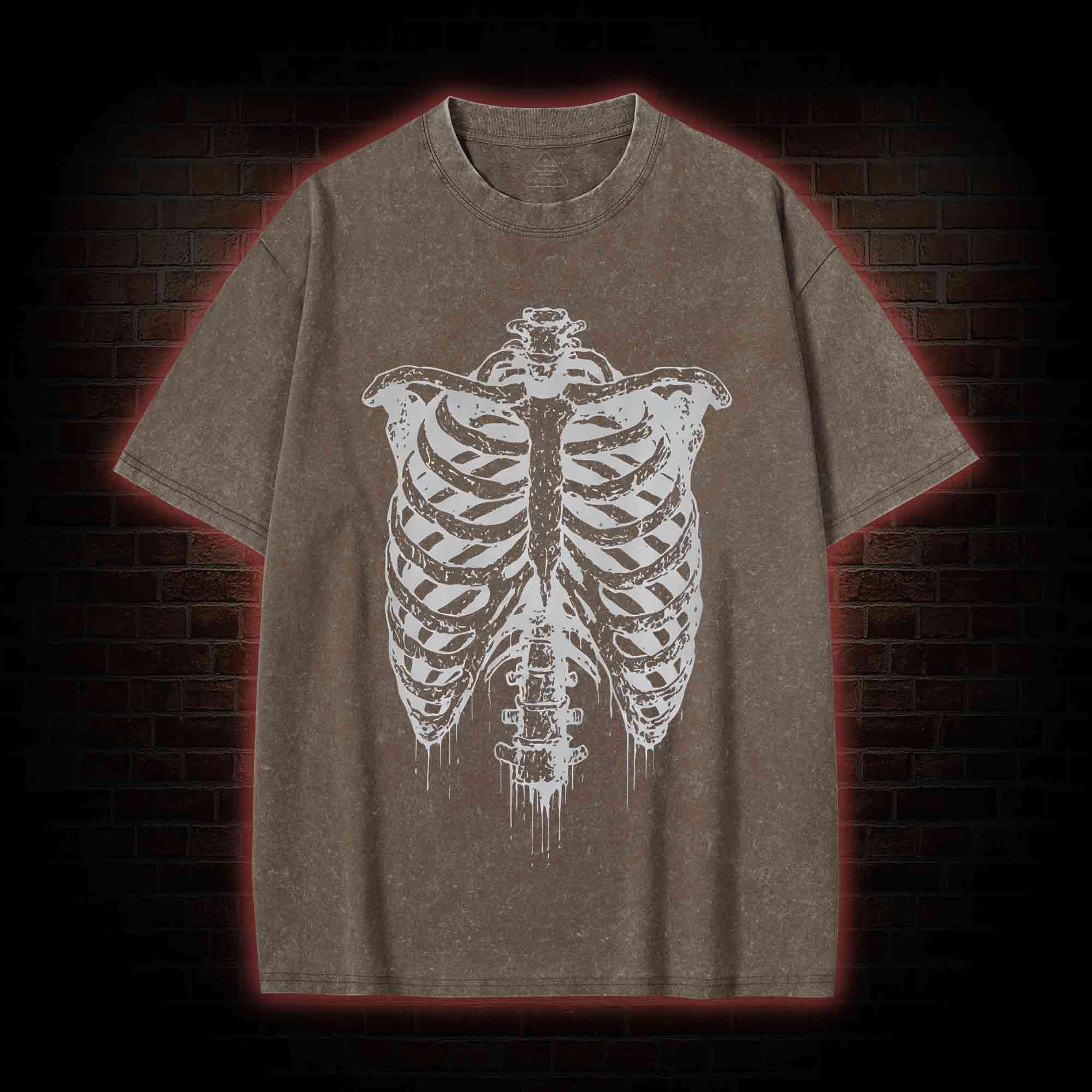 Rib Cage Skeleton Washed T-shirt