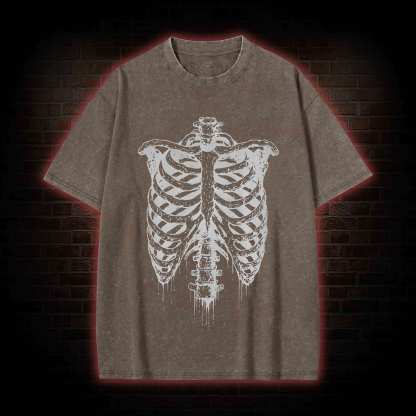 Rib Cage Skeleton Washed T-shirt