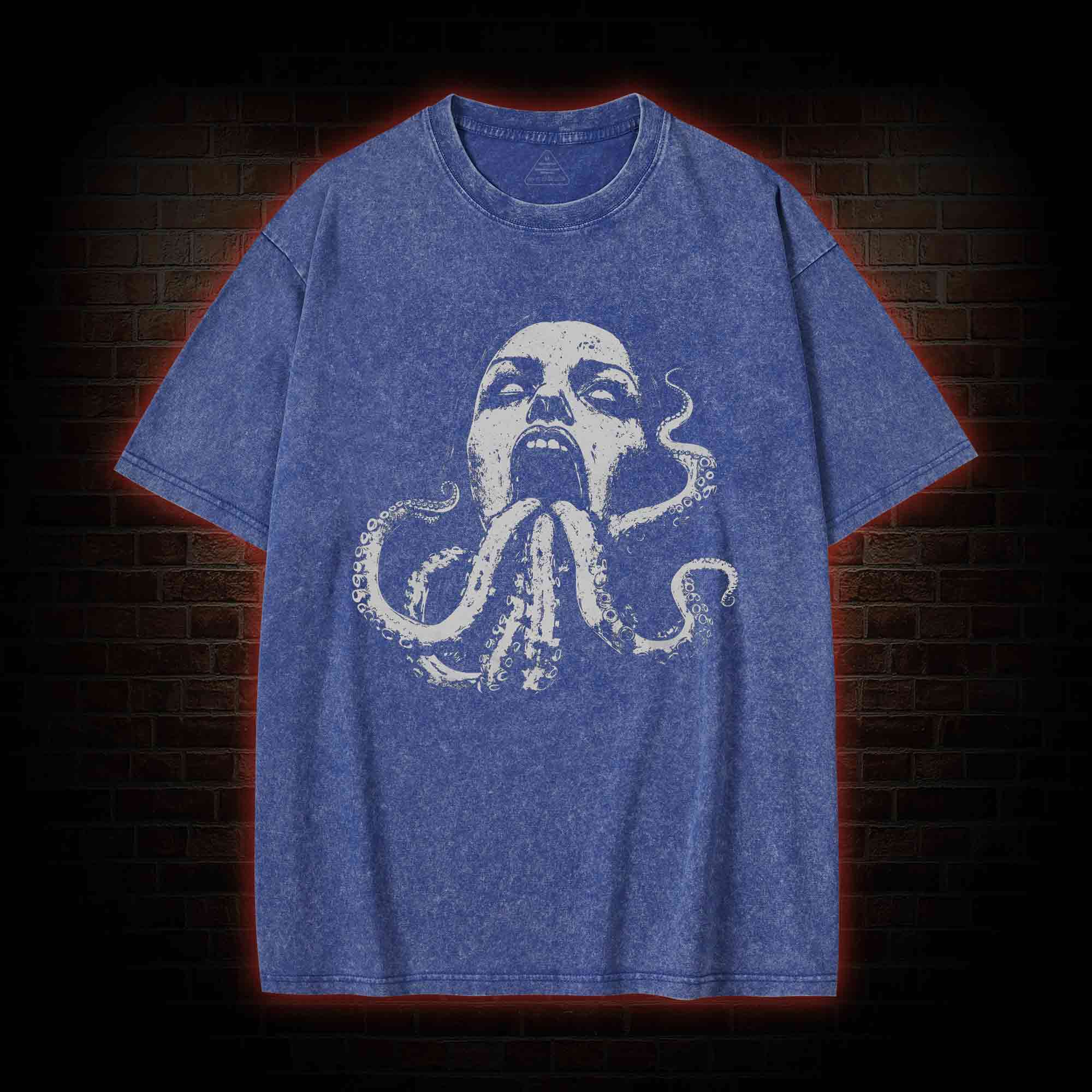 Cryptozoology Octopus Washed T-shirt