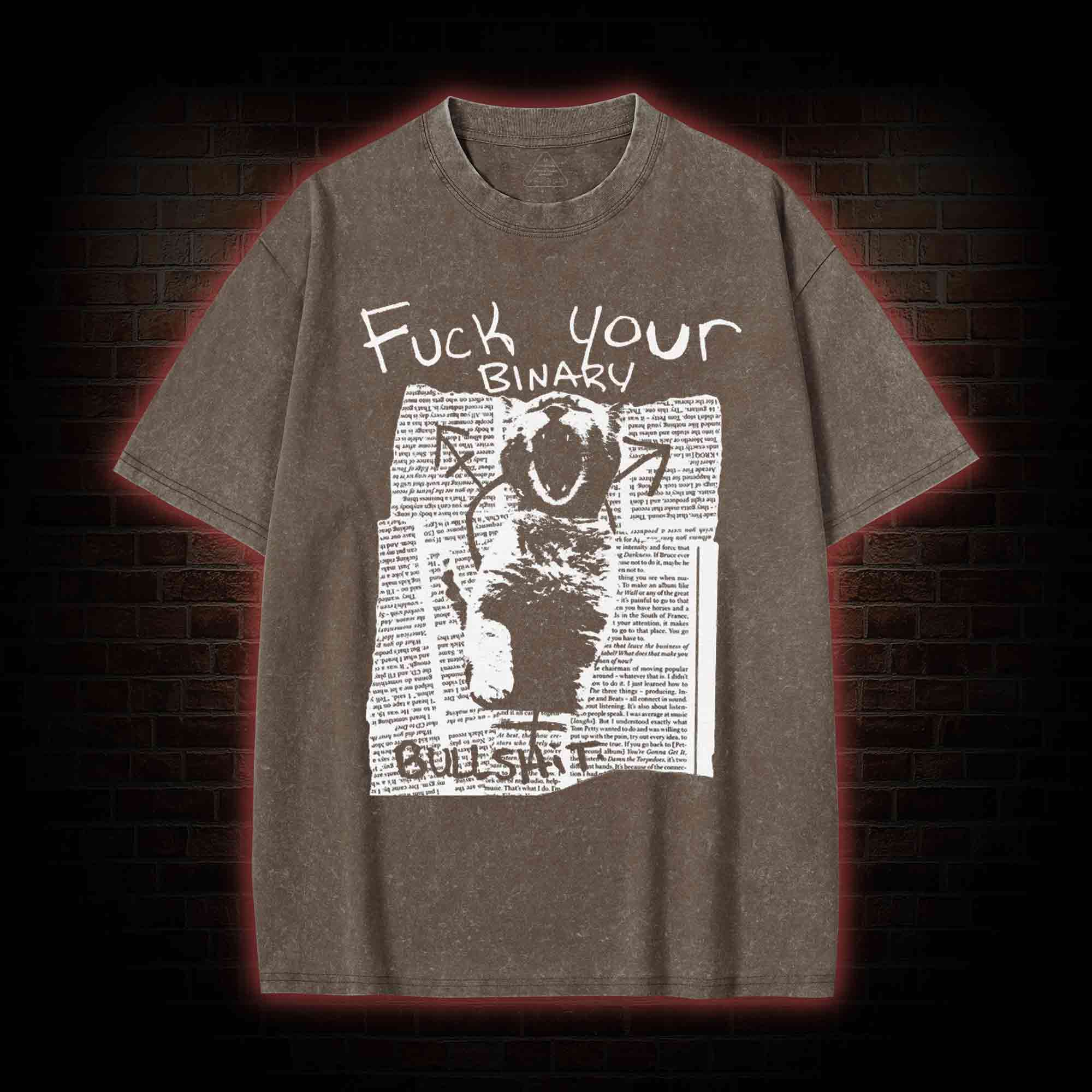 Fuck Your Binary Washed T-shirt