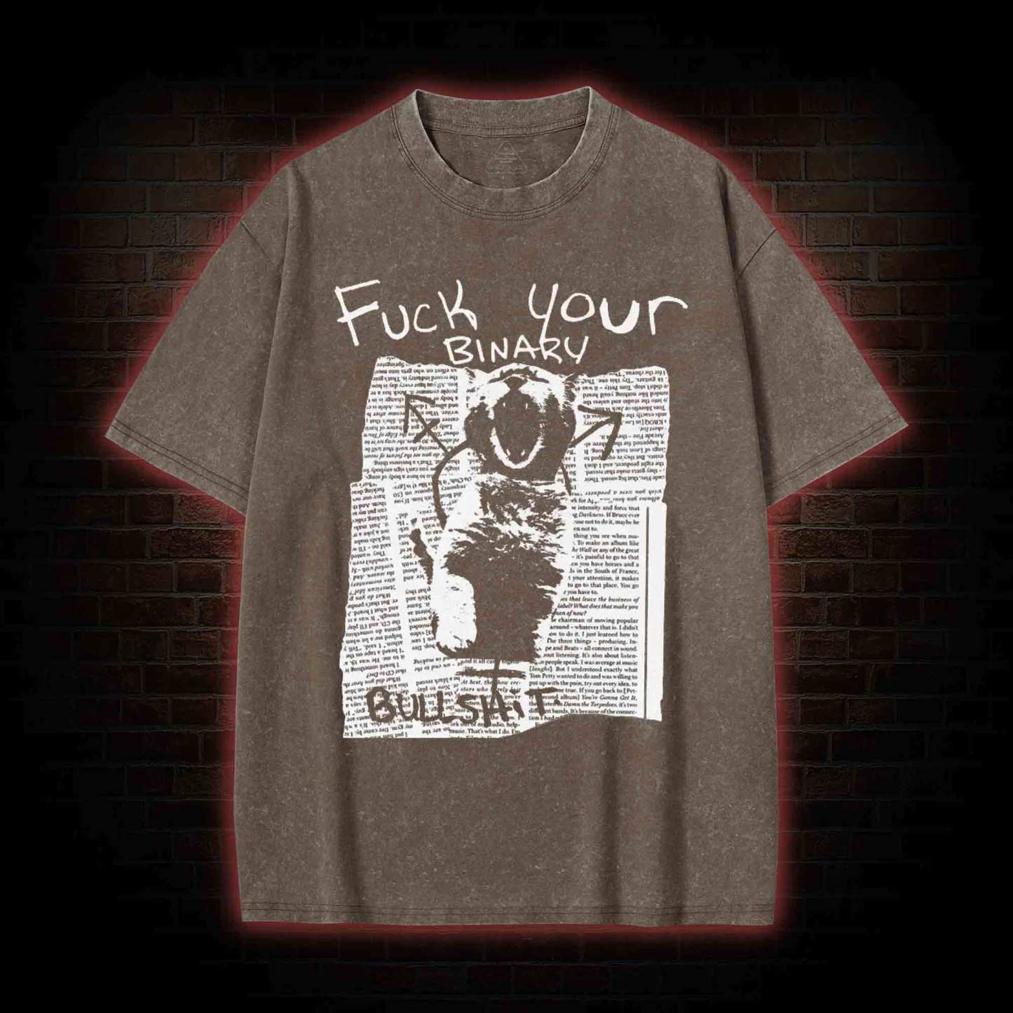 Fuck Your Binary Washed T-shirt