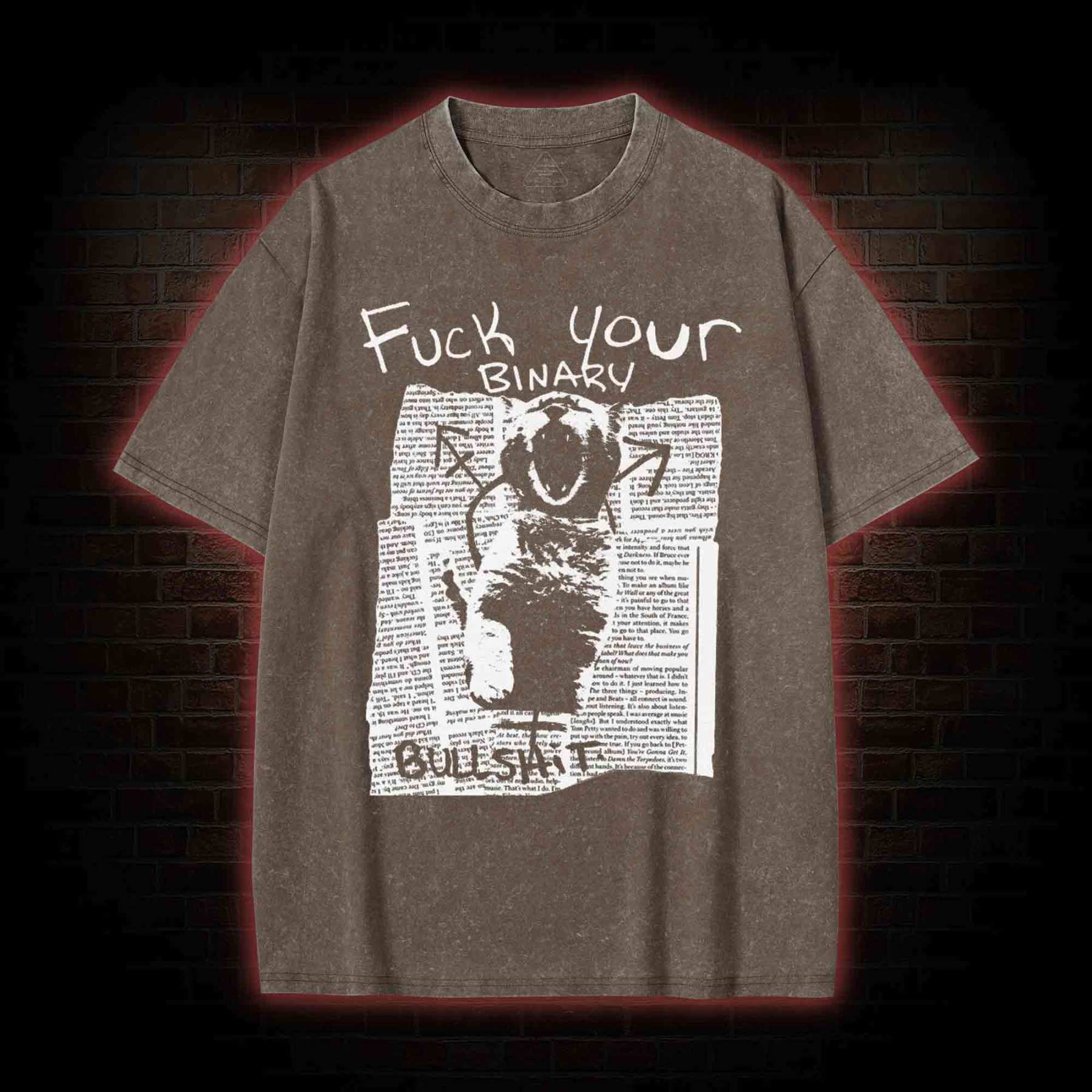 Fuck Your Binary Washed T-shirt