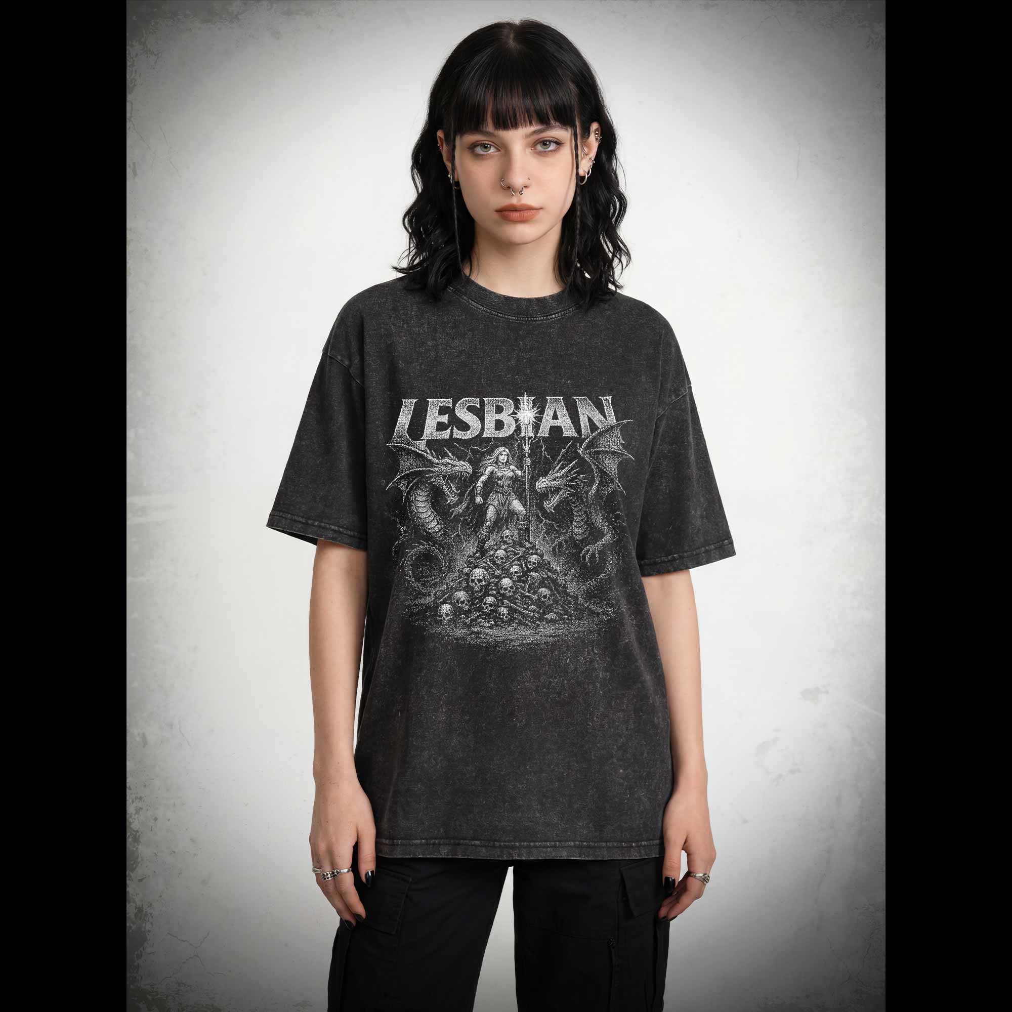Lesbian Warrior Washed T-shirt