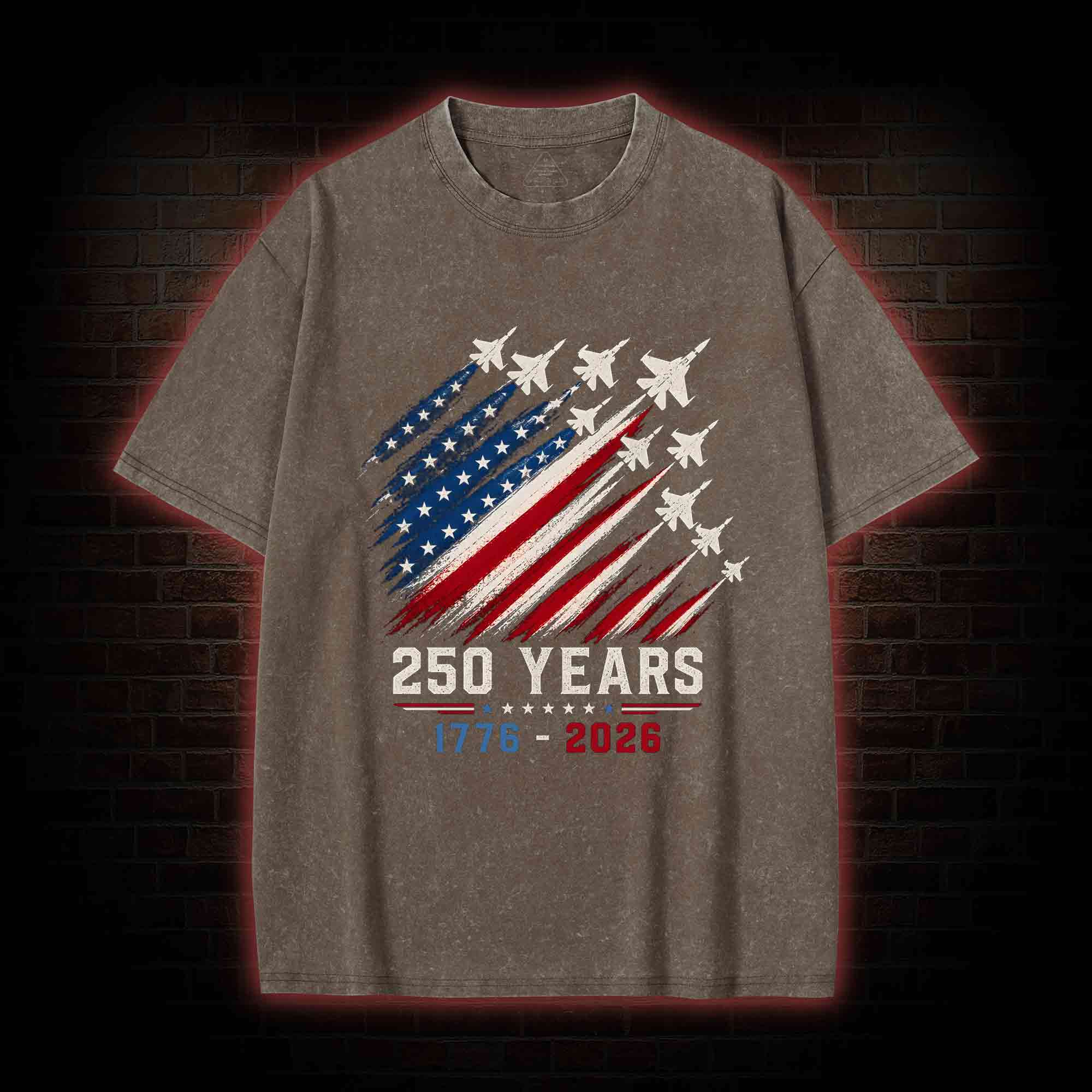 Patriotic Jet Fighter Washed T-shirt